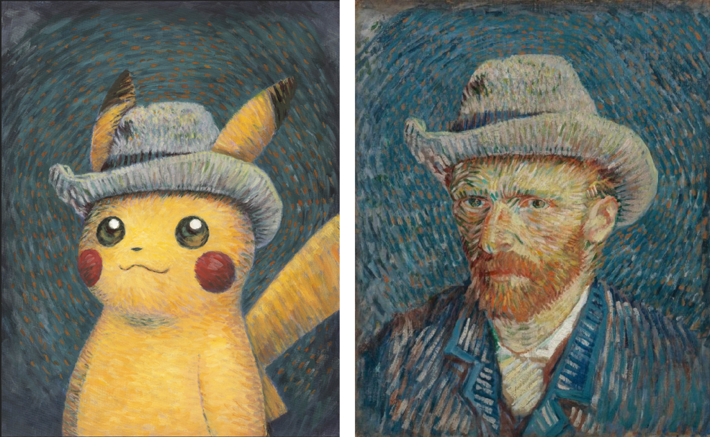 Pokémon and Van Gogh Museum - Pikachu - Self-Portrait with Grey Felt Hat - Vincent van Gogh