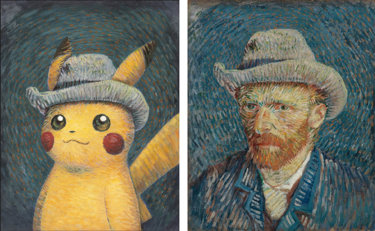 Pokémon and Van Gogh Museum - Pikachu - Self-Portrait with Grey Felt Hat - Vincent van Gogh