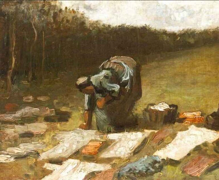 Peasant woman laundering